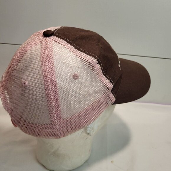 John Deere Pink Brown Hat Snapback Baseball Vintage Cap Dad Trucker - Picture 6 of 12